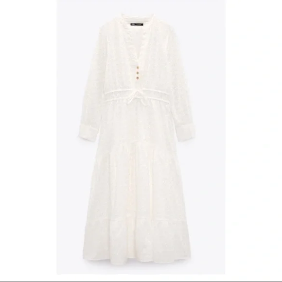 Zara Eyelet Maxi Dress - Picture 4 of 9